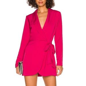 Revolve Halley Blazer Wrap Dress in Hot Pink